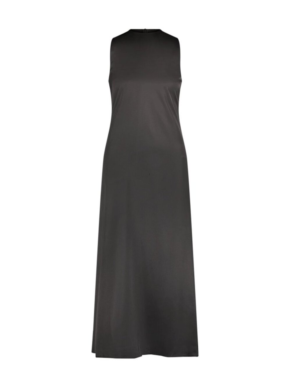 Aleeza Paris Black Sleeveless A-Line Slip Maxi Dress Closed Neck Size M